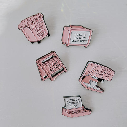 Pink Self Care Enamel Pin