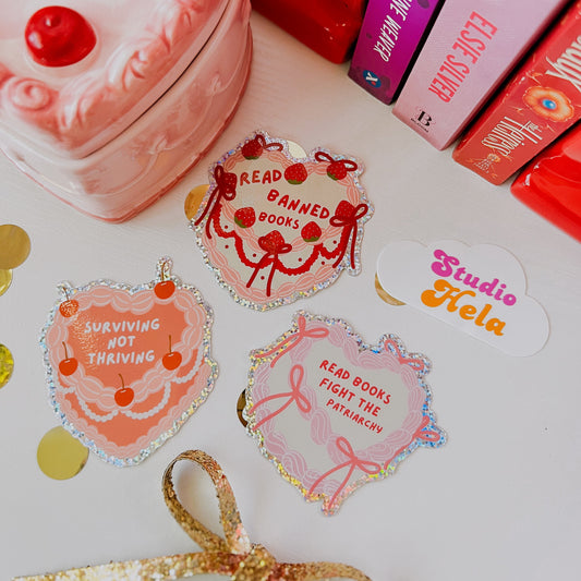 Coquette Bookish Stickers • 3” Vinyl Stickers (choose your style)