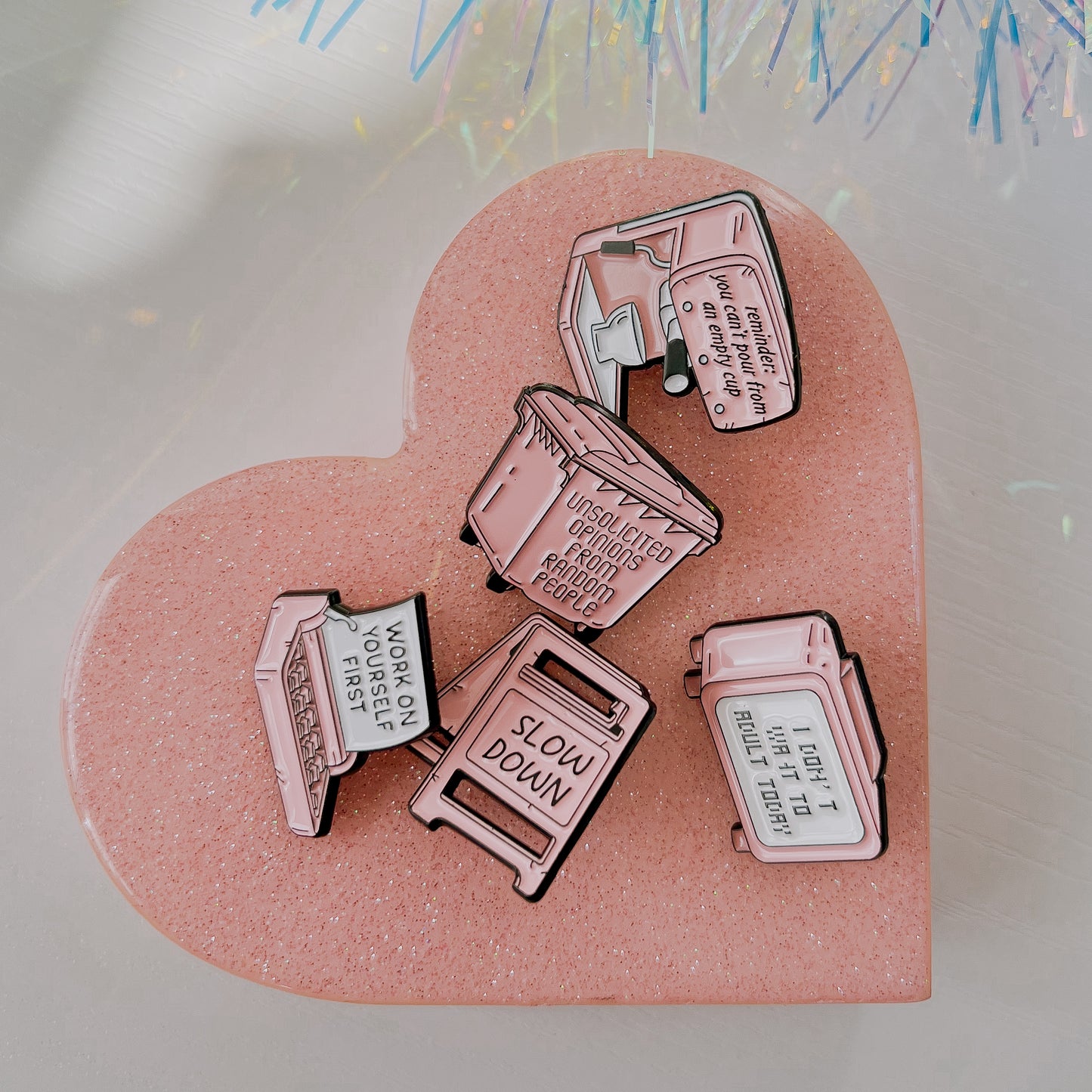 Pink Self Care Enamel Pin