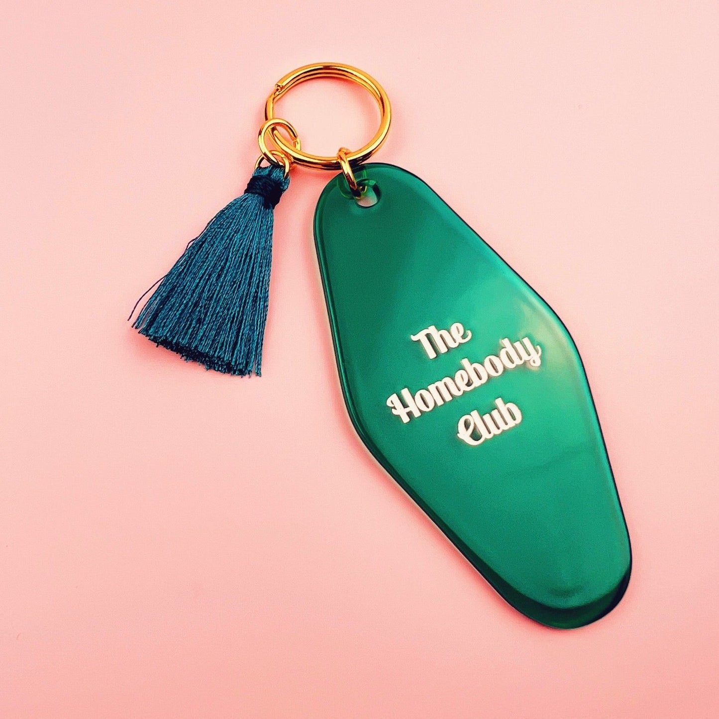 Retro Motel Style Homebody Club Keychain