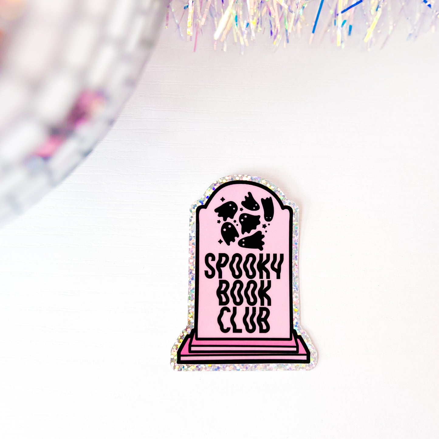 Spooky Book Club - 3" Vinyl Glitter Sticker