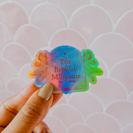 Valentine’s Cupid The Bookish Milspouse - 3” Holographic Vinyl Sticker