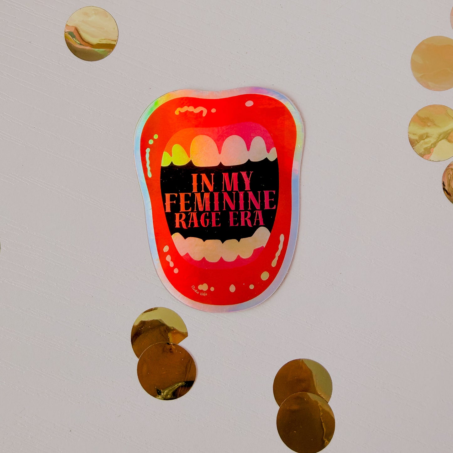 In My Feminine Rage Era • 3” Holographic Vinyl Sticker