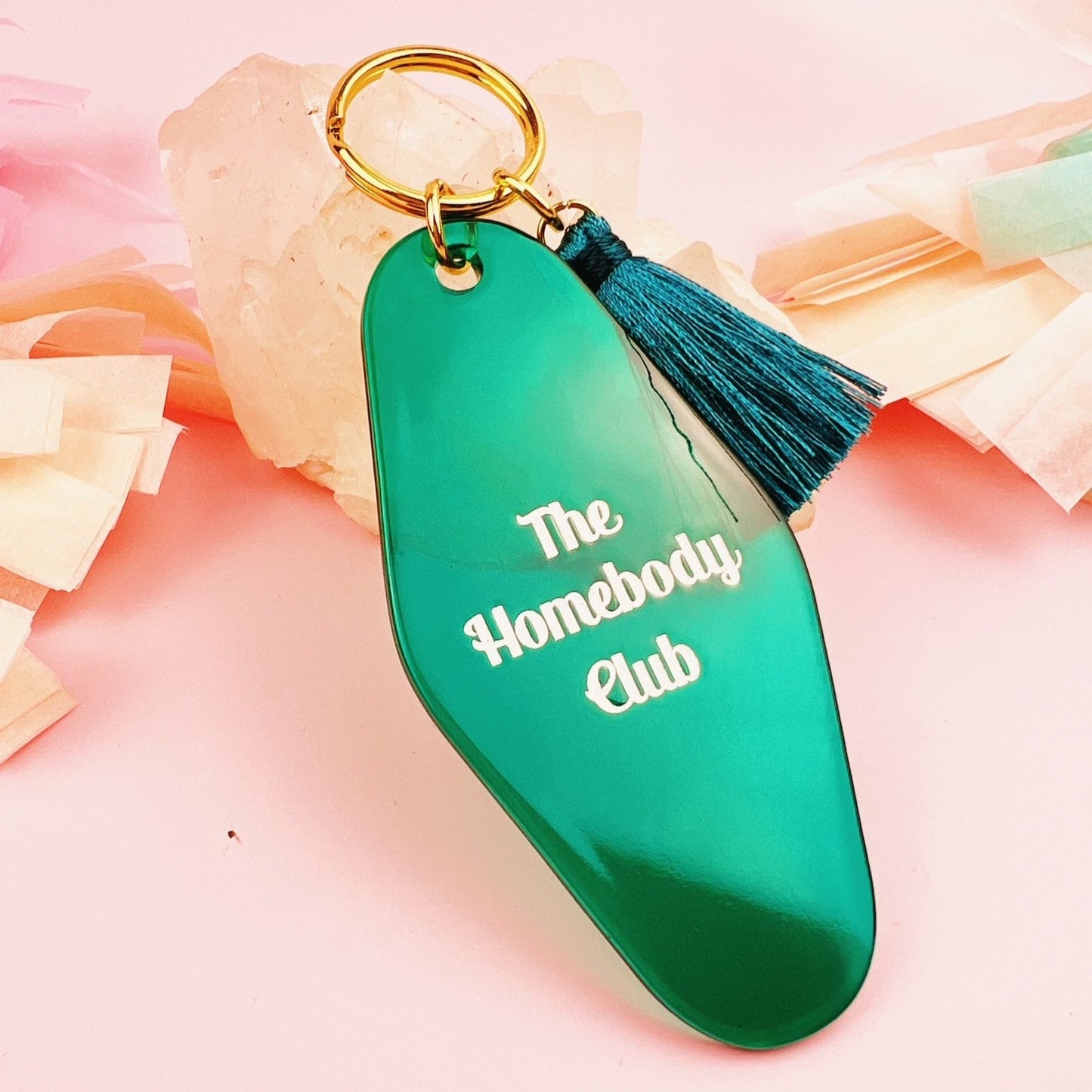 Retro Motel Style Homebody Club Keychain