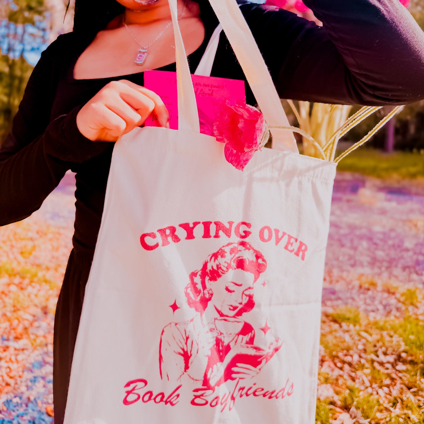 Crying Over Book Boyfriends Tote Bag (2 Colors)