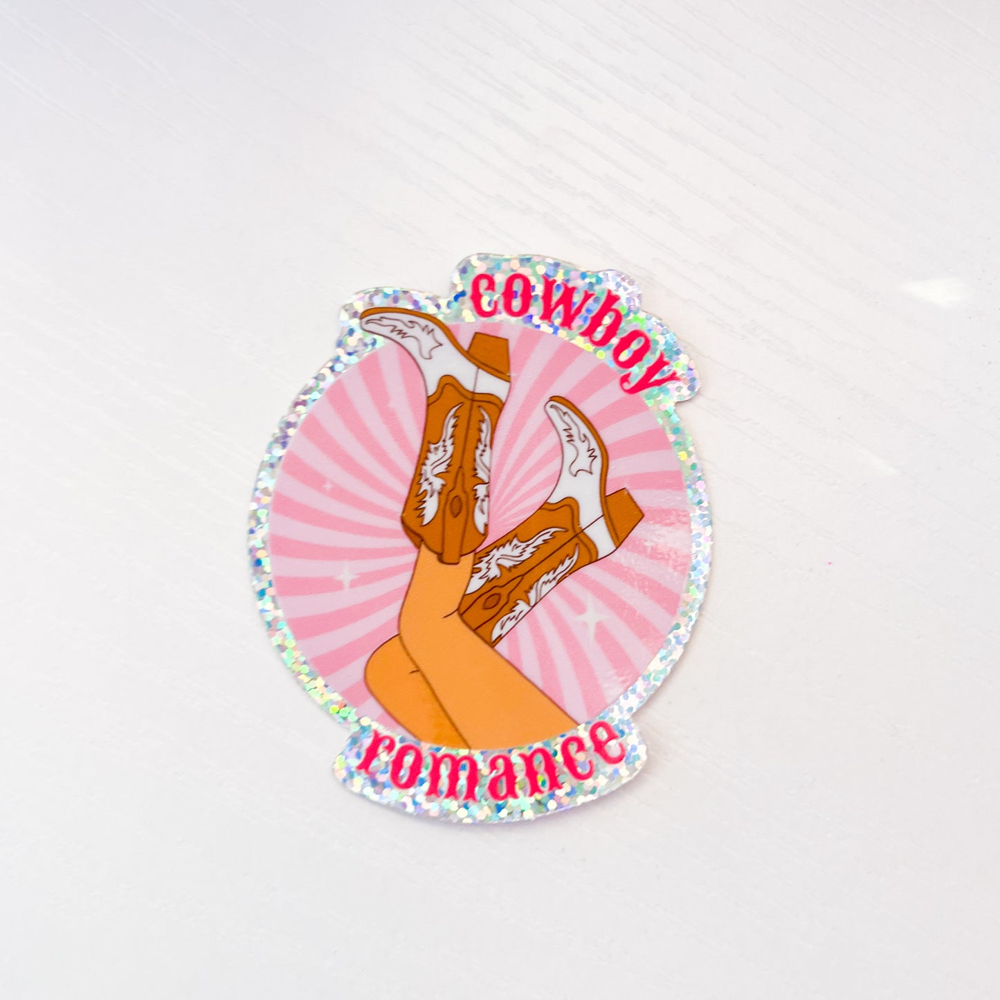 Cowboy Romance - 3” Vinyl Glitter Sticker