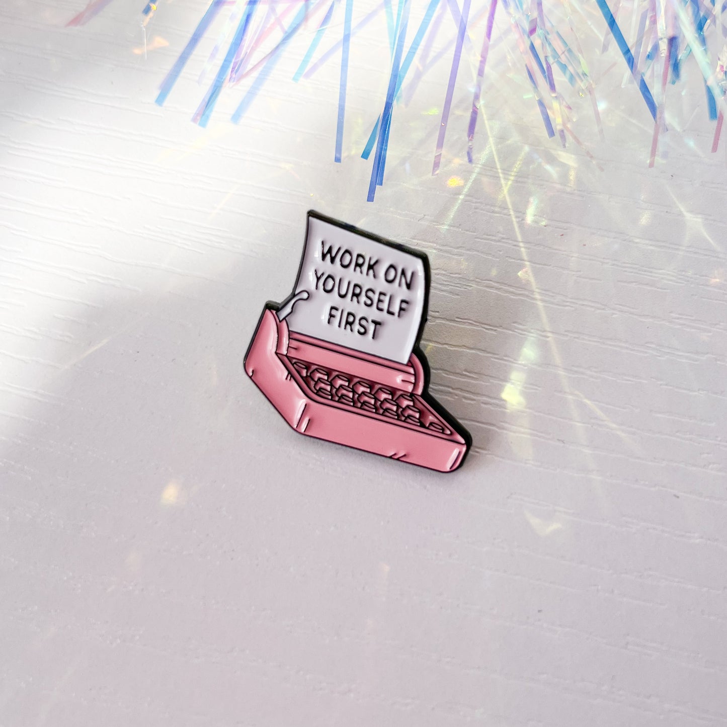 Pink Self Care Enamel Pin