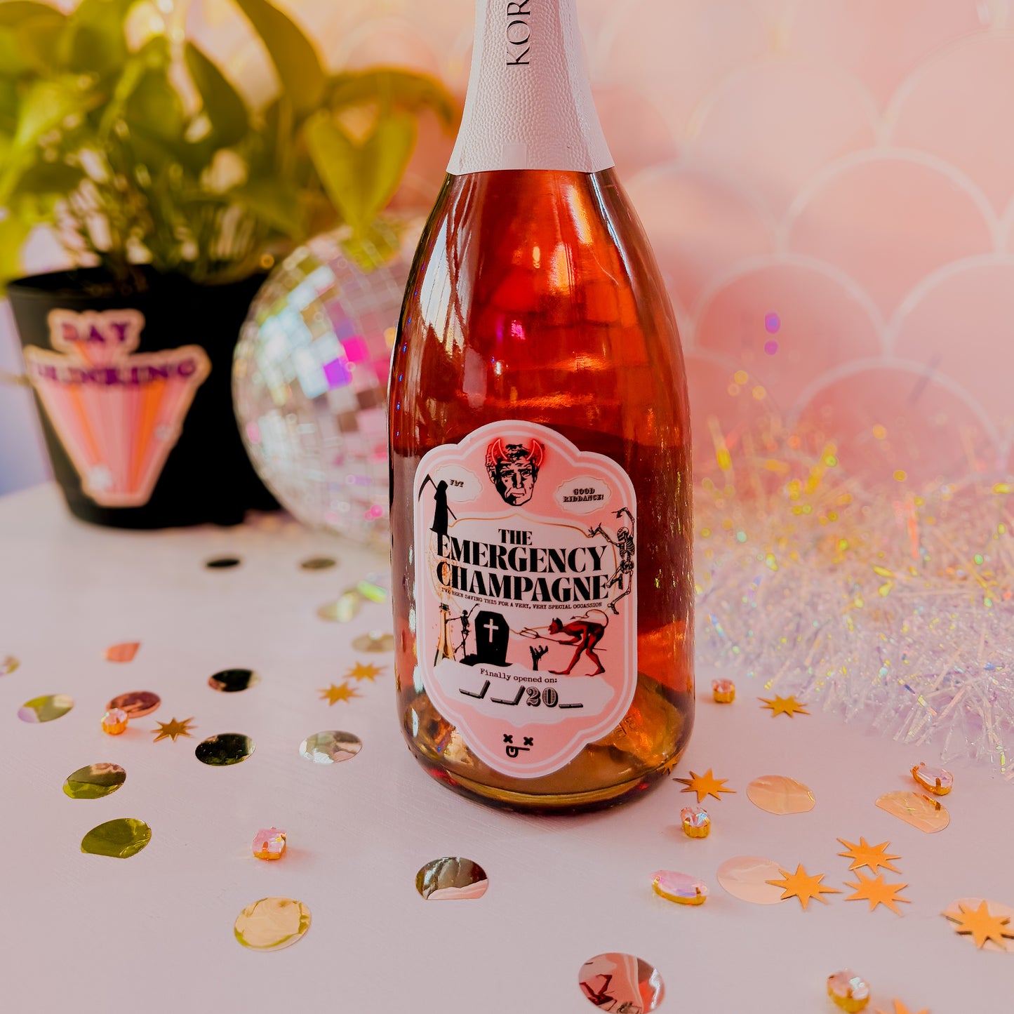 The Emergency Champagne • Limited Edition Novelty Bottle Label