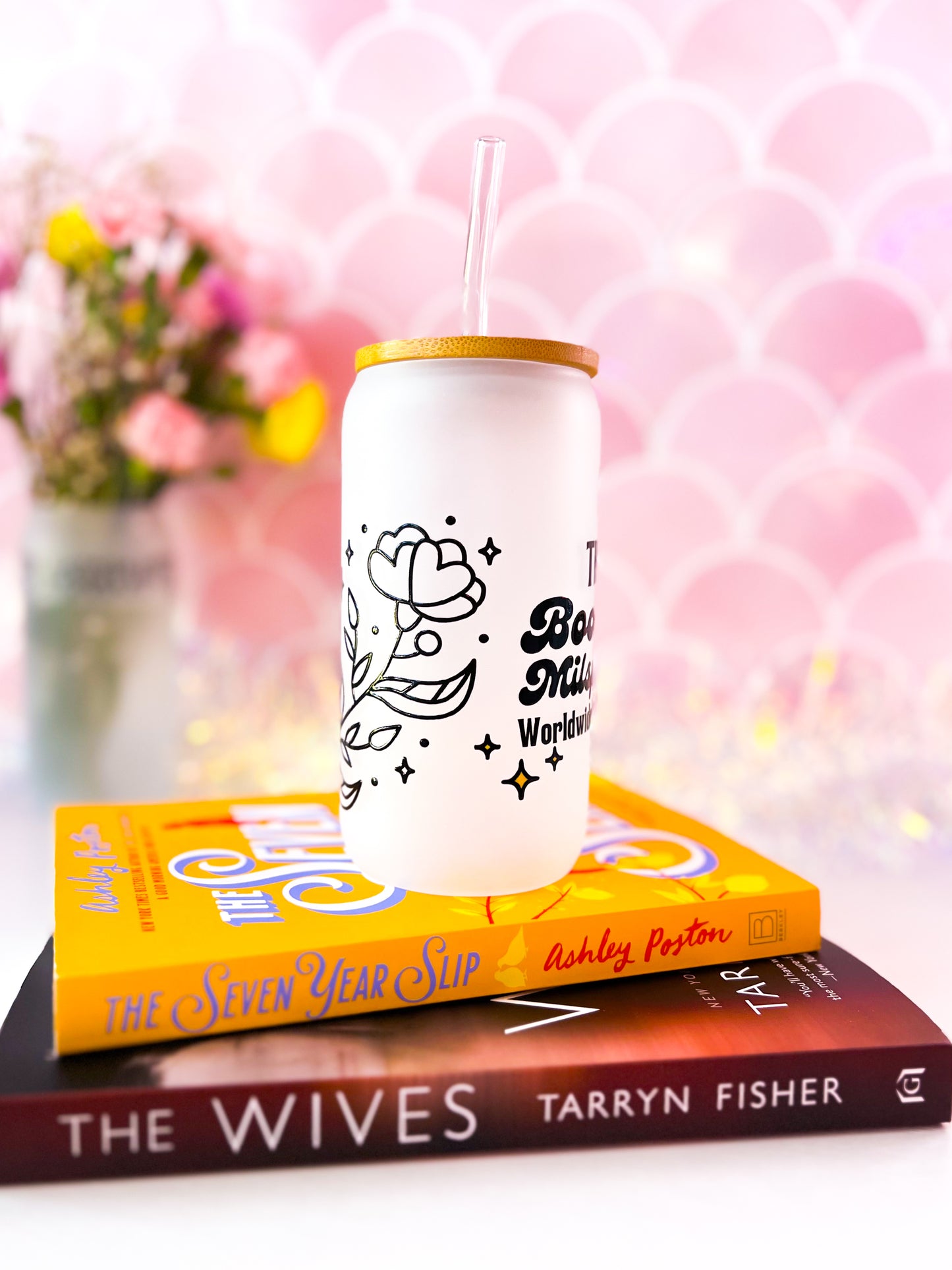 The Bookish Milspouse 16oz Frosted Glass Tumbler