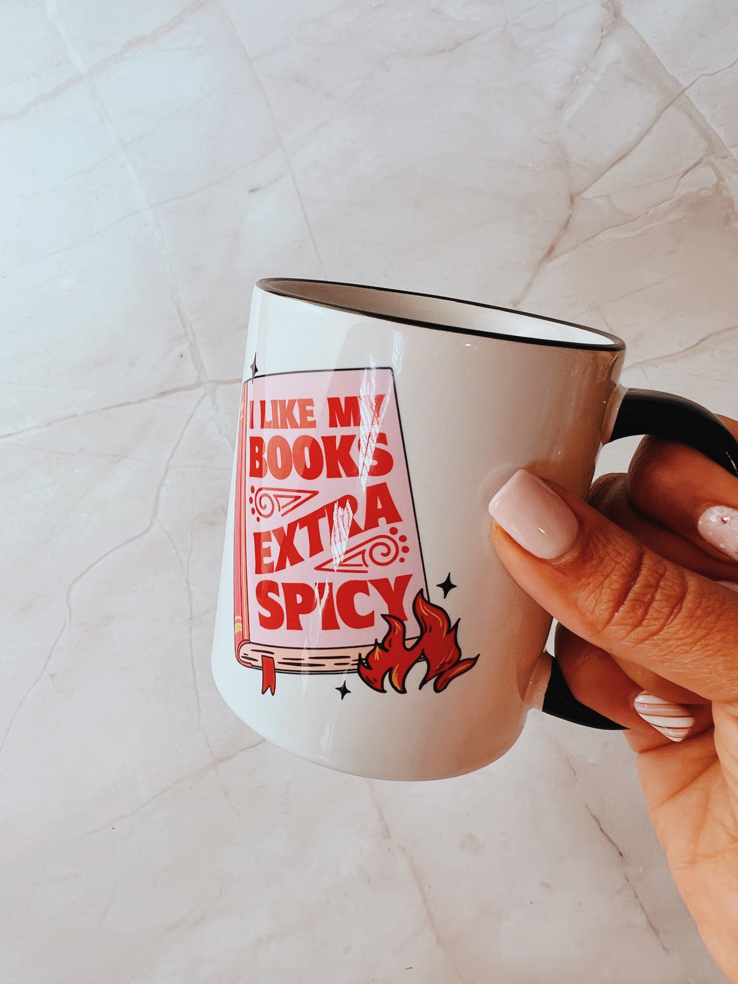 I Like my Books Extra Spicy Funny Coffee Mug