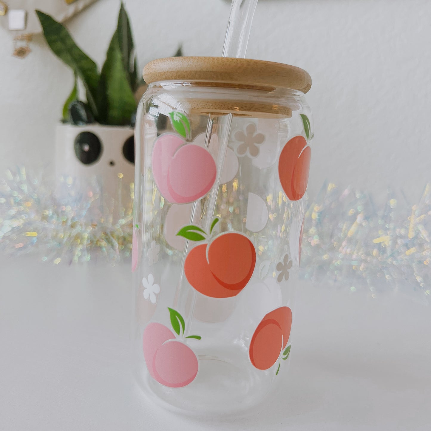 Juicy Peach 🍑 16oz Glass Tumbler