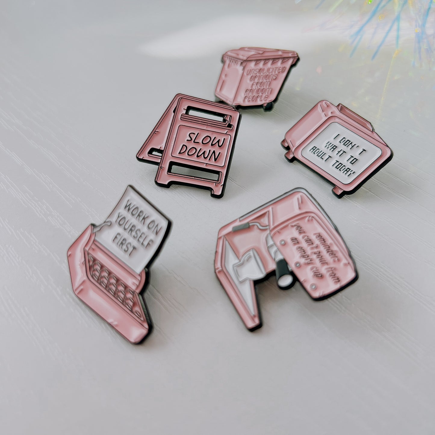 Pink Self Care Enamel Pin