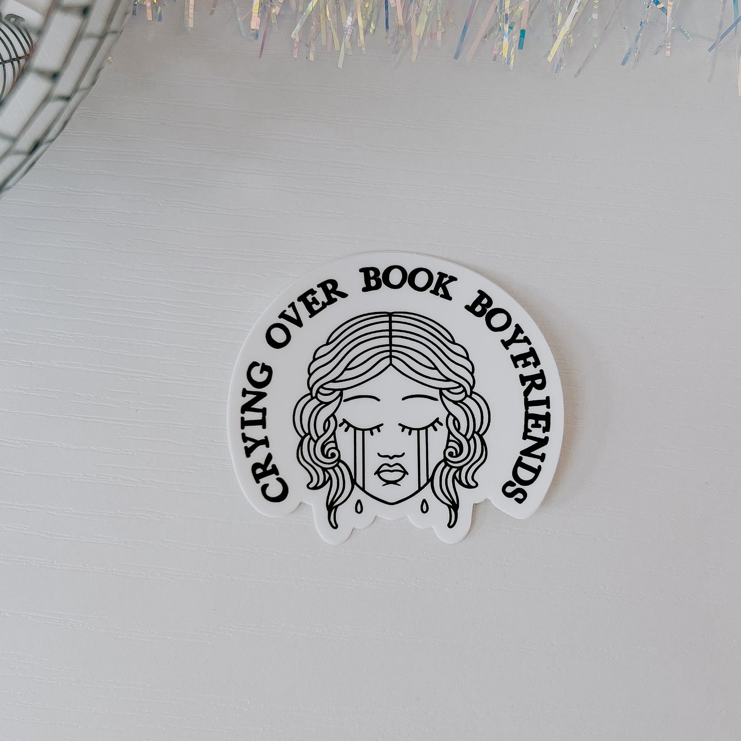 Crying Over Book Boyfriends - 3" Vinyl Sticker