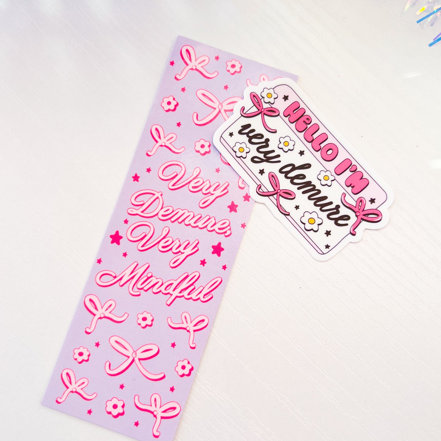 Very Demure Very Mindful Cardstock Bookmark