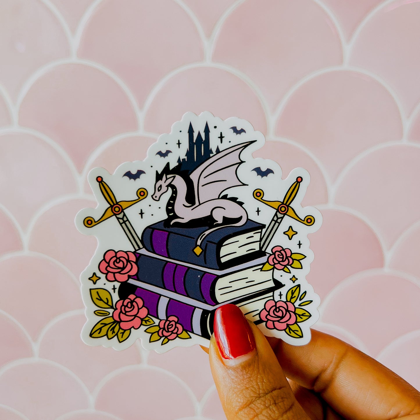 Romantasy Books & Dragon • 3” Vinyl Sticker