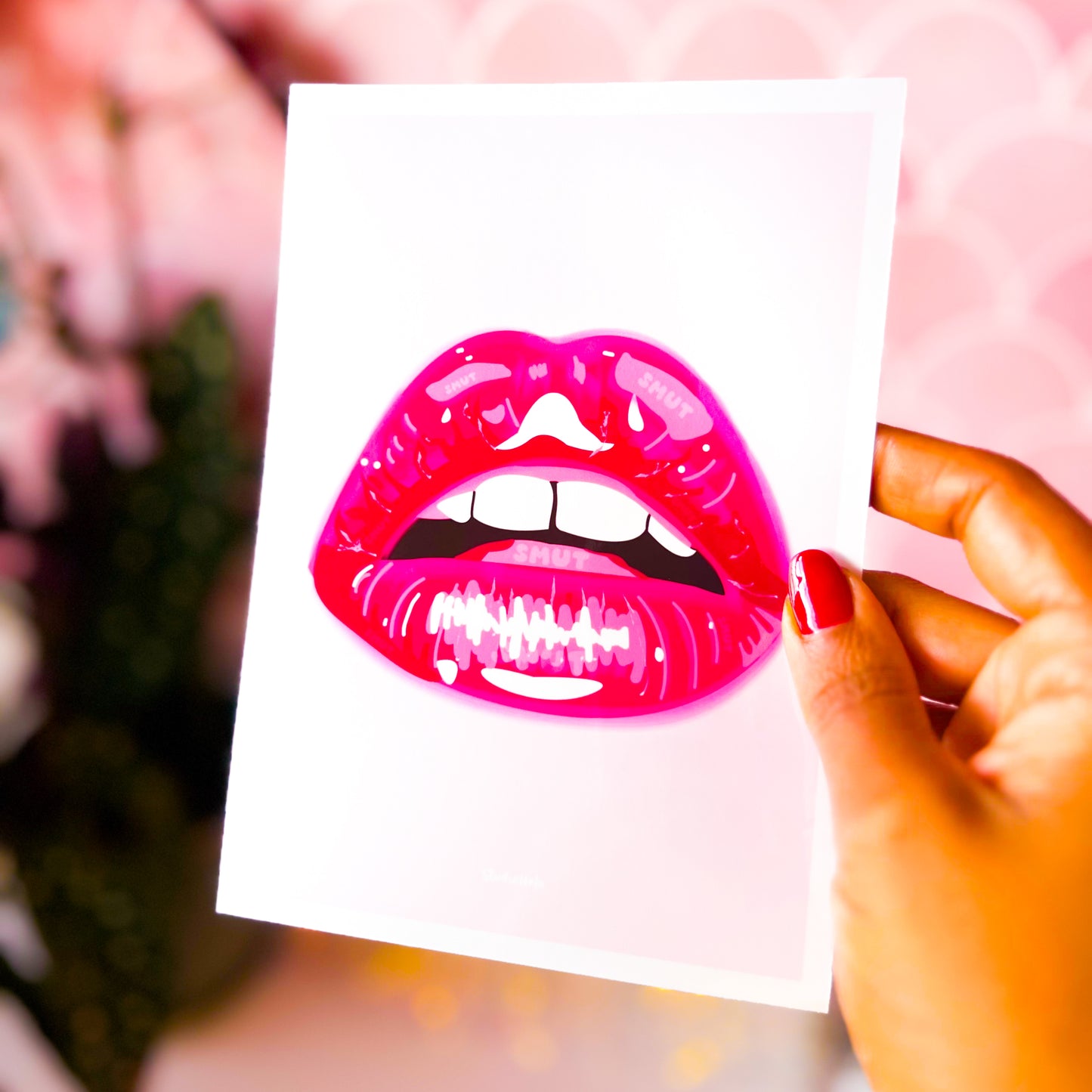 Smut Lips • 5”x7” Metallic Giclee Fine Art Print (unframed)