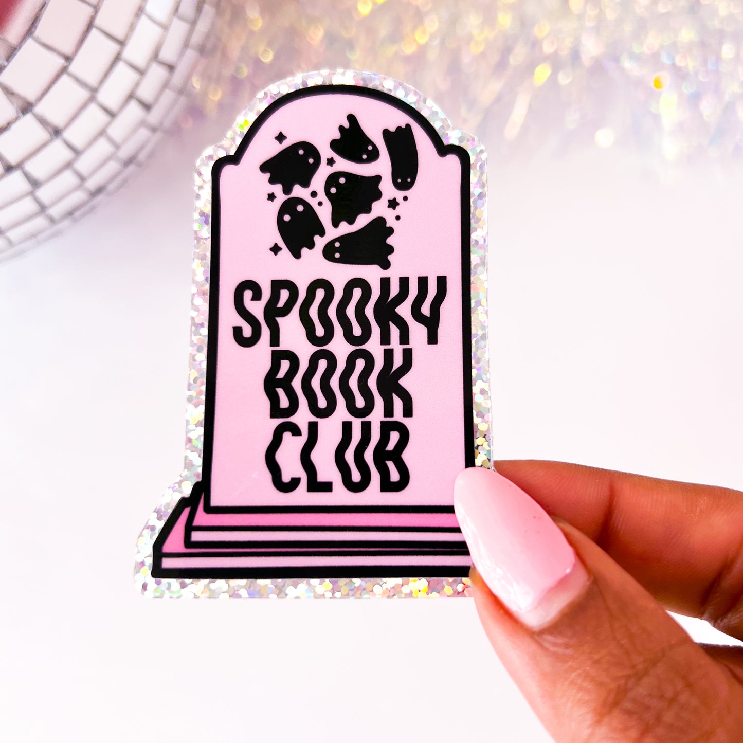 Spooky Book Club - 3" Vinyl Glitter Sticker