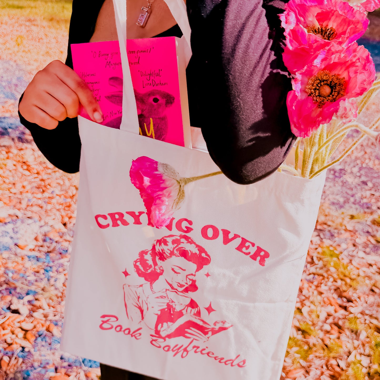 Crying Over Book Boyfriends Tote Bag (2 Colors)