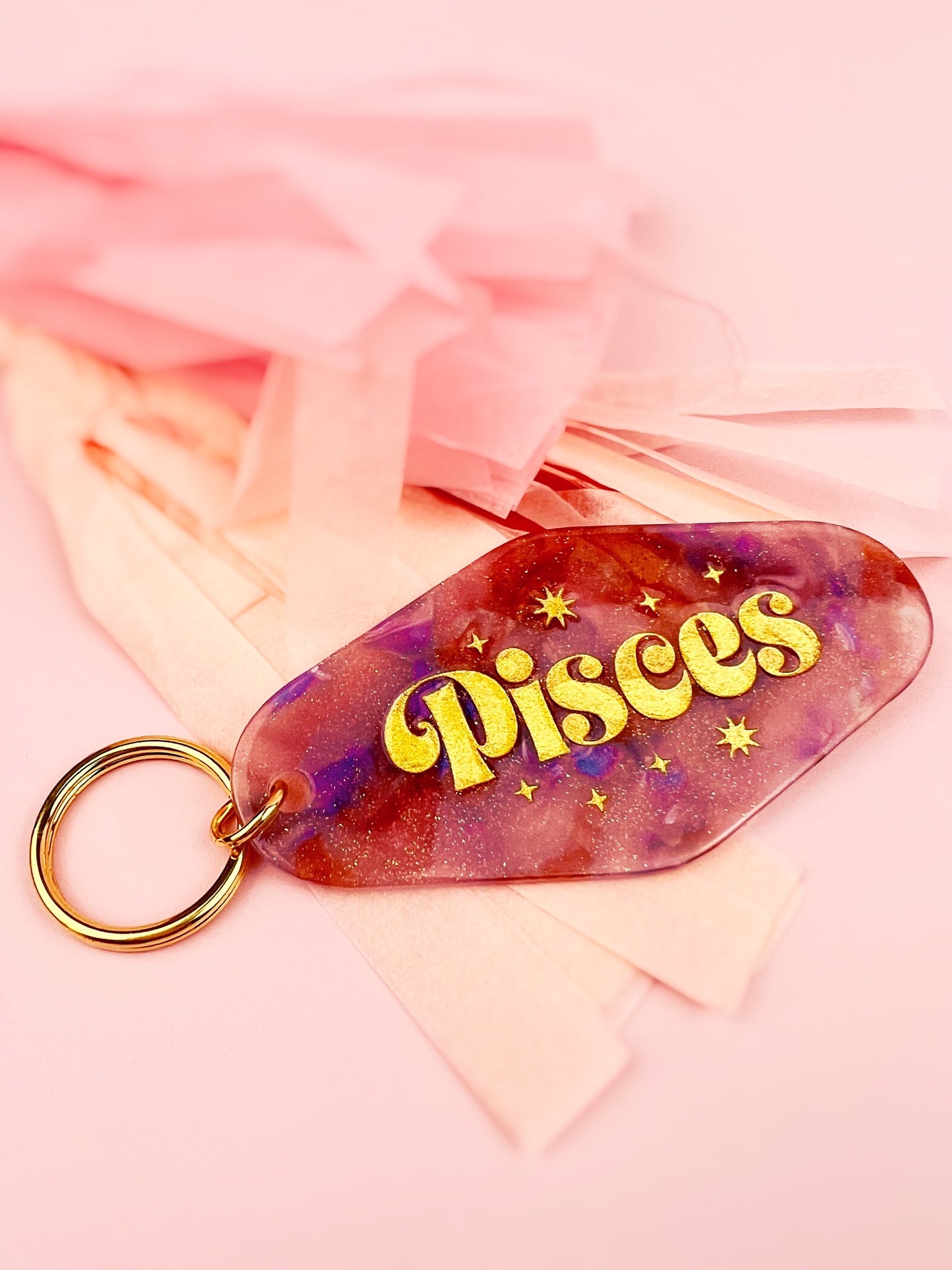 Retro Motel Style Zodiac Keychains