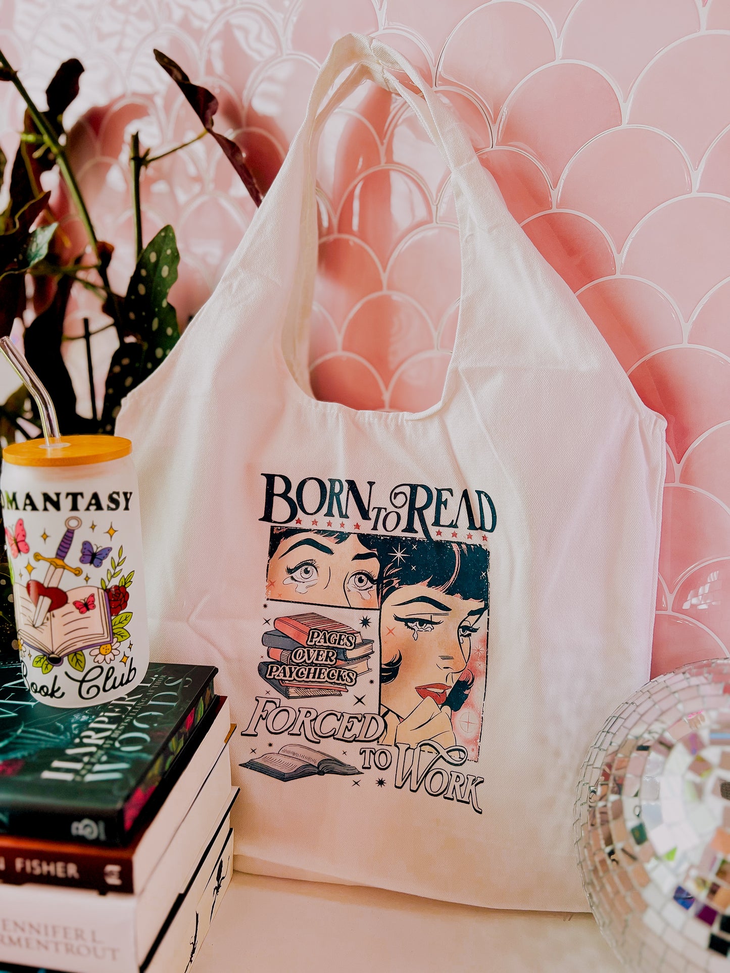 Born to Read Forced To Work Tote Bag