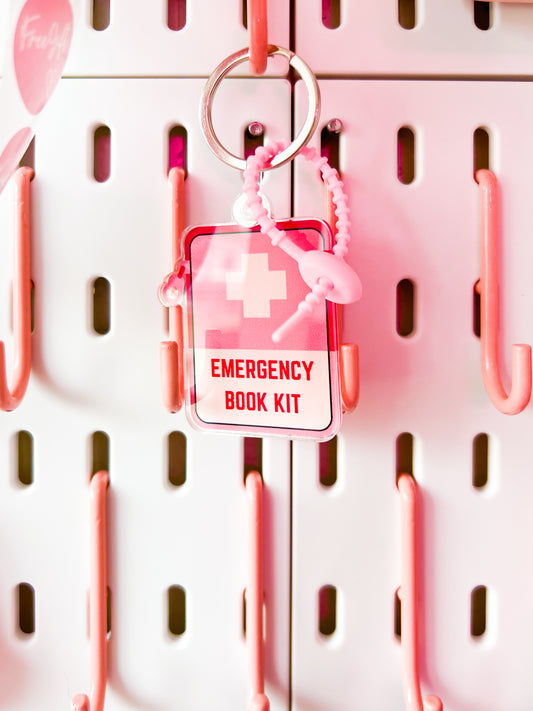 Emergency Book Kit - 2” Acrylic Keychain Kindle Charm