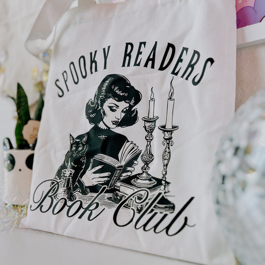 Spooky Readers Book Club • Canvas Book Tote Bag