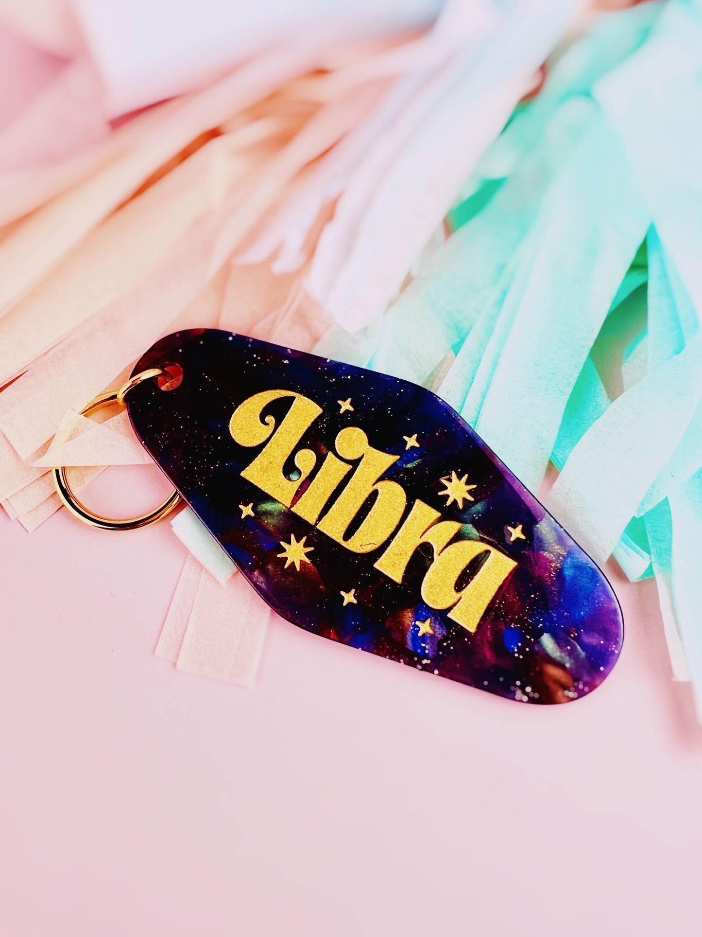 Retro Motel Style Zodiac Keychains