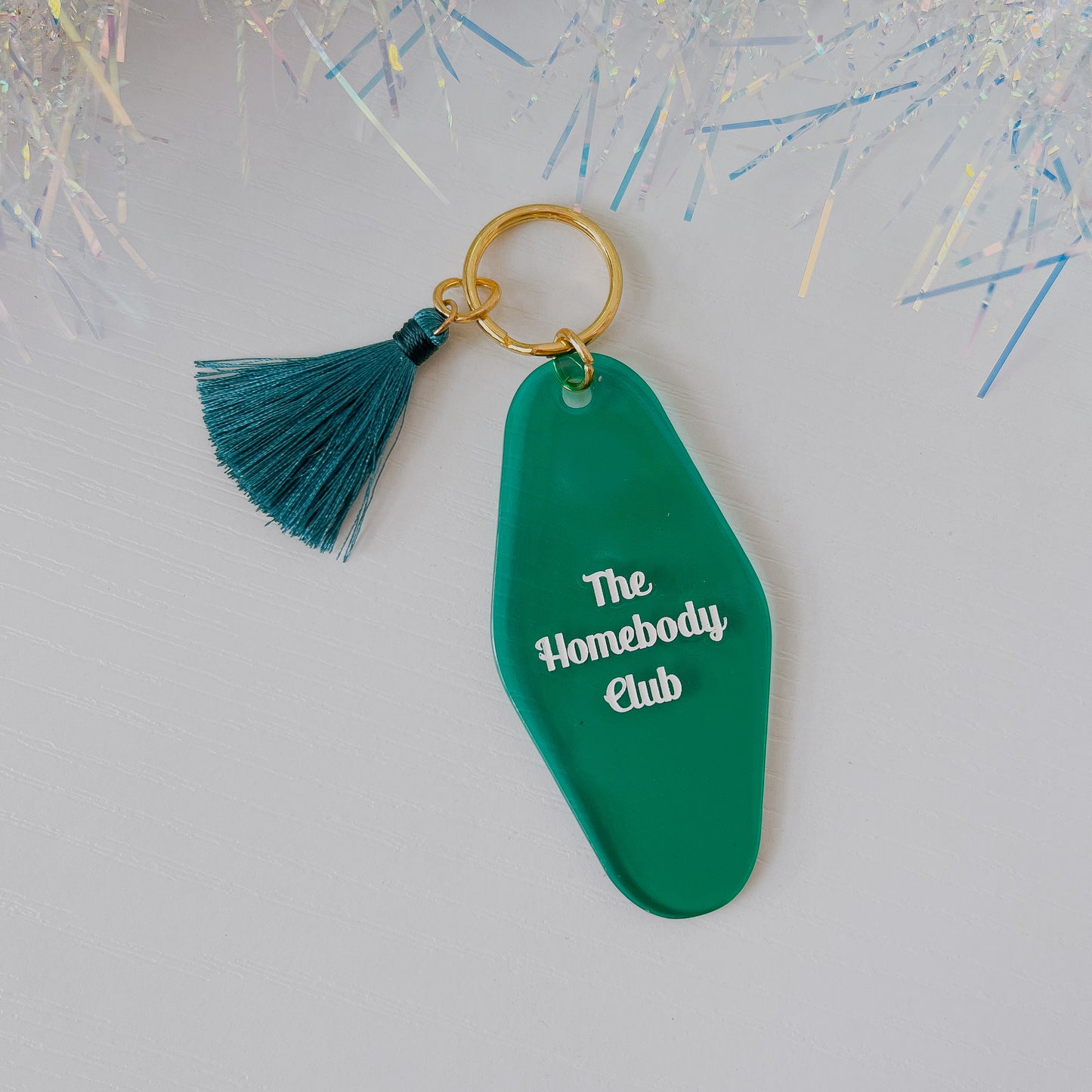 Retro Motel Style Homebody Club Keychain