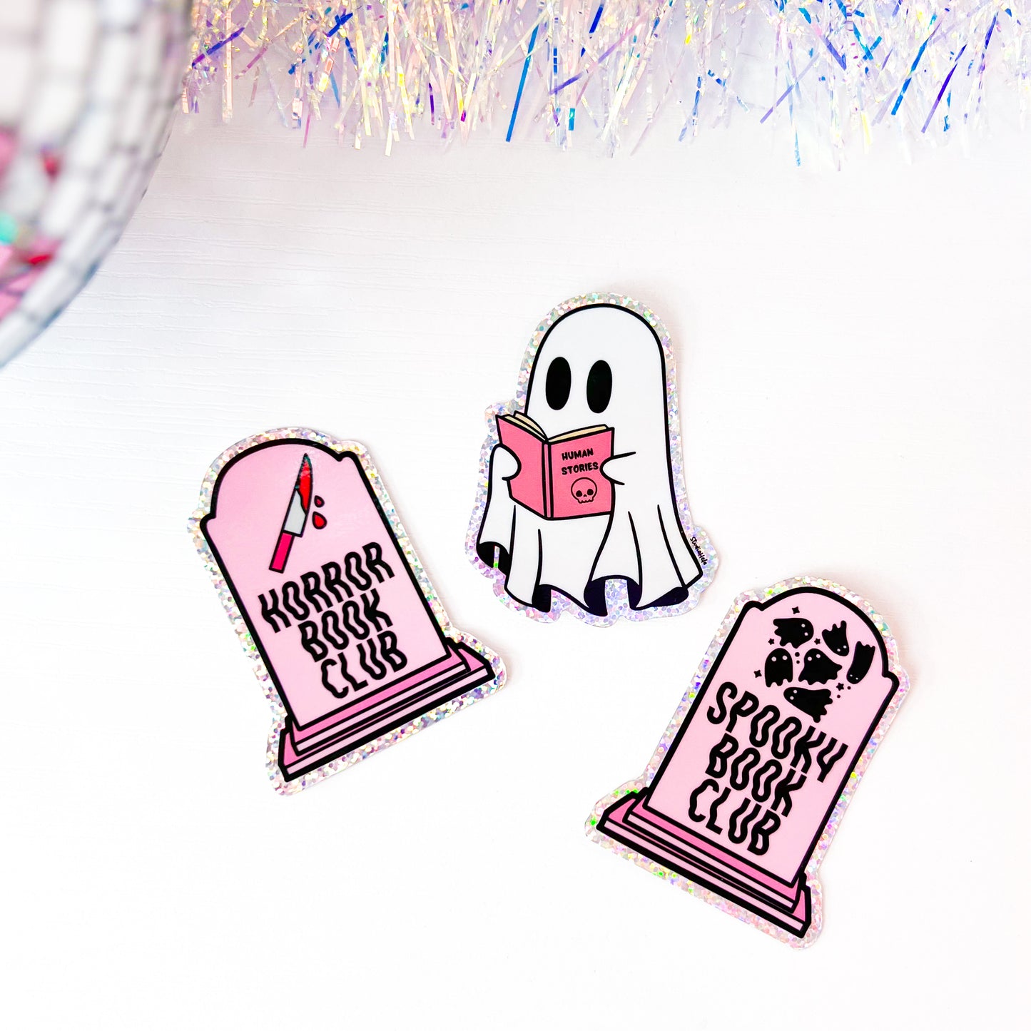 Spooky Book Club - 3" Vinyl Glitter Sticker