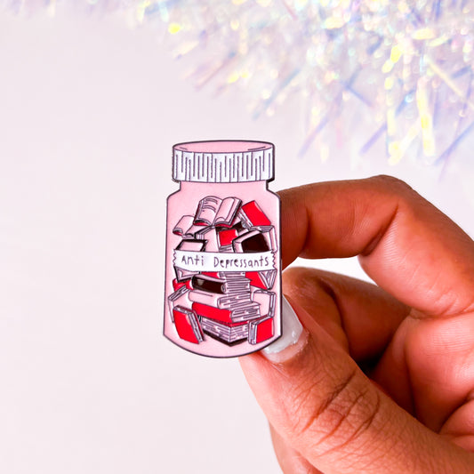 Book Antidepressants Enamel Pin