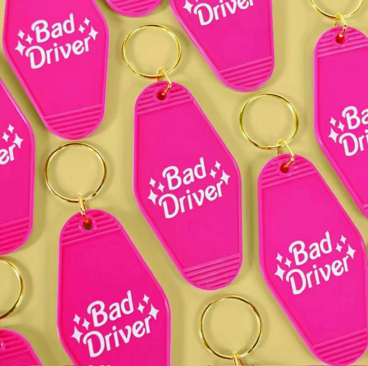 Retro Motel Style Bad Driver Barbie Keychain