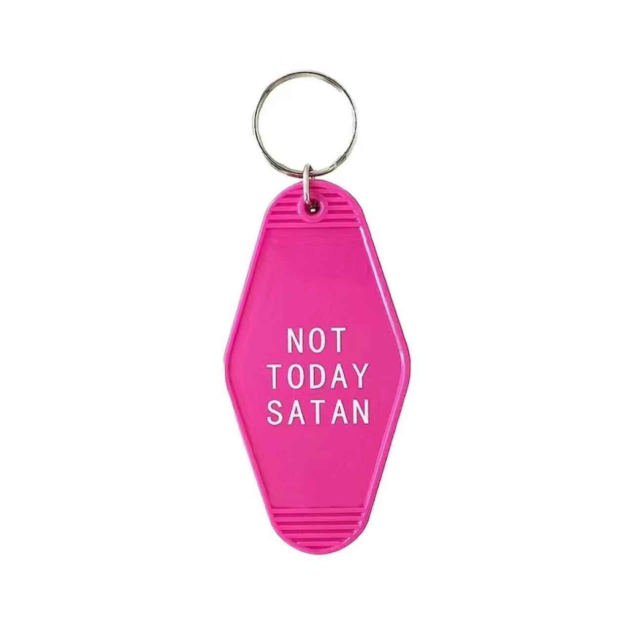 Retro Motel Style Not Today Satan Keychain