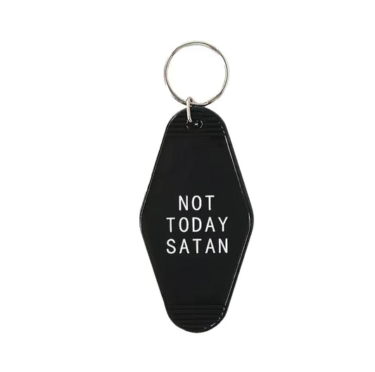 Retro Motel Style Not Today Satan Keychain