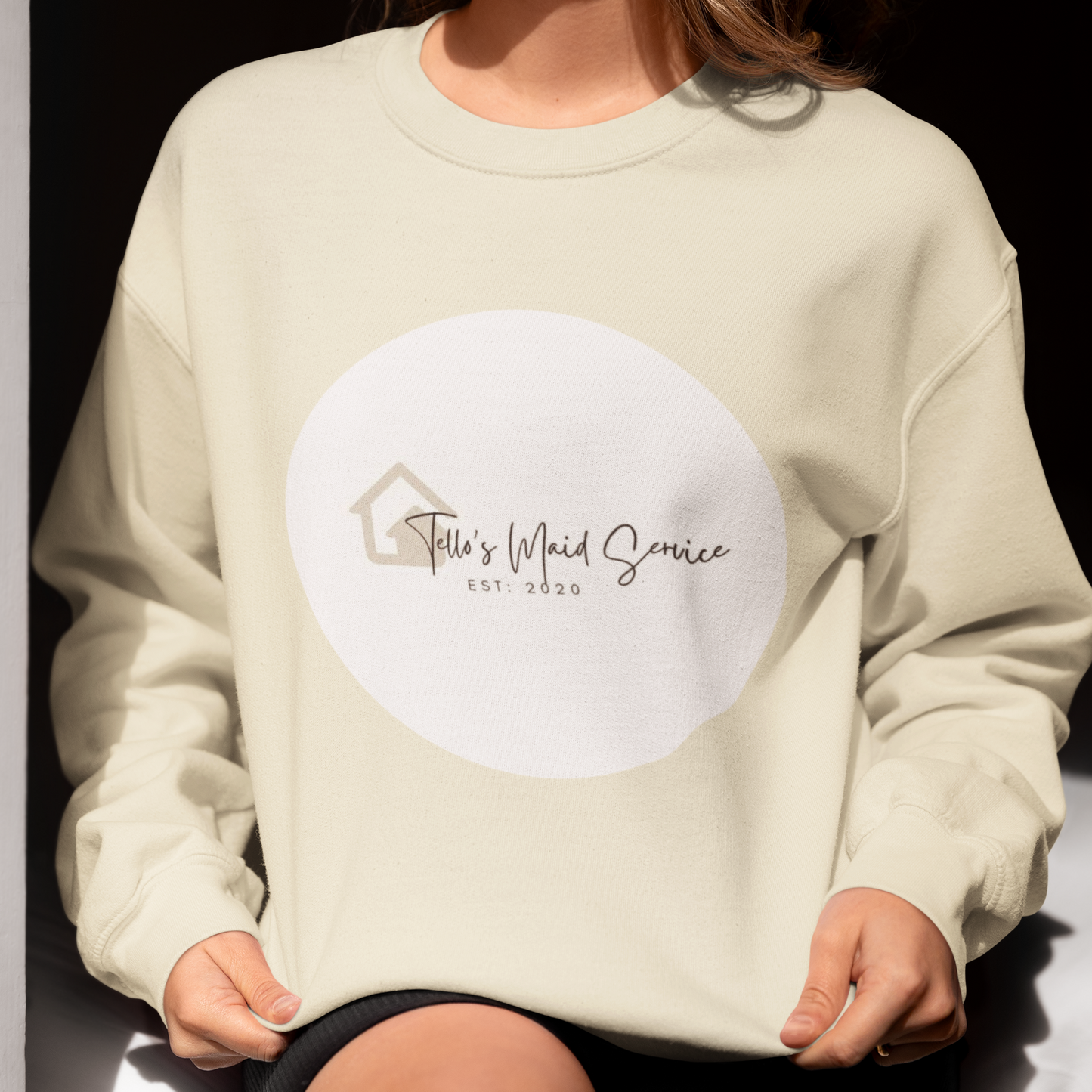 Custom Small Business Logo Sweatshirt - Front Logo & Back QR Code