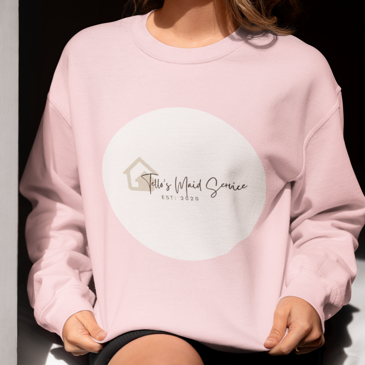 Custom Small Business Logo Sweatshirt - Front Logo & Back QR Code