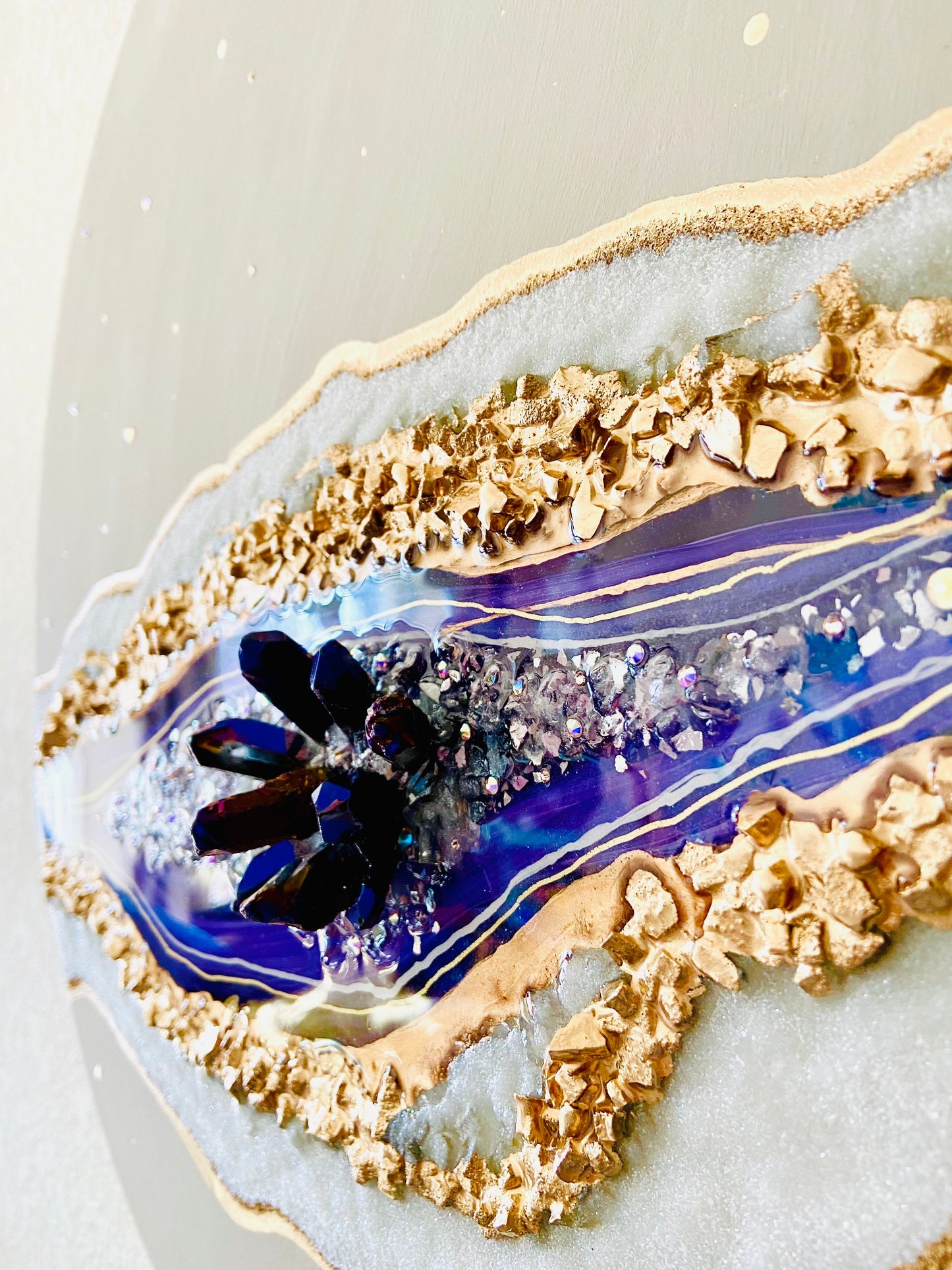 Royalty - 18” Crystal Resin Geode Painting