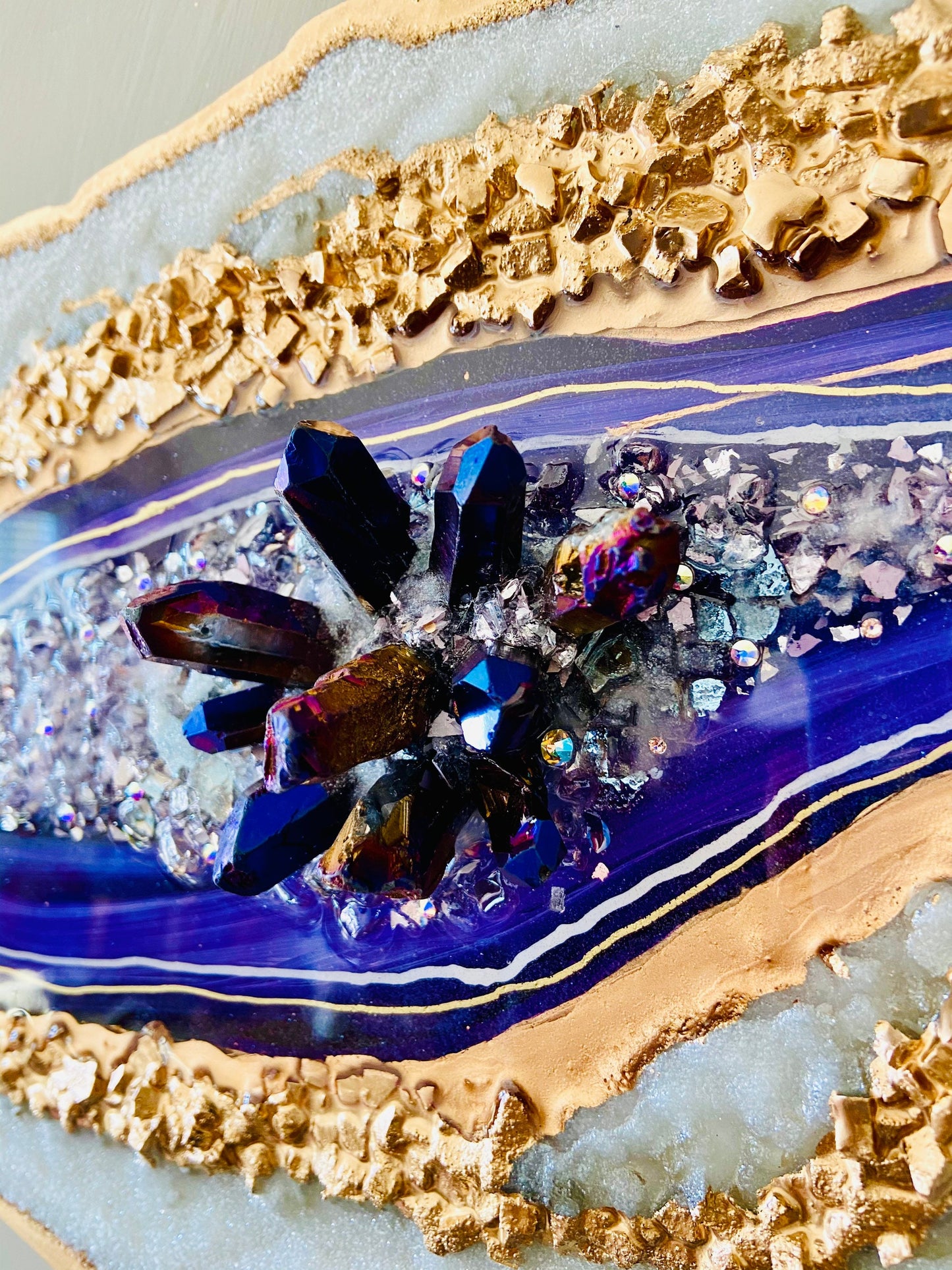 Royalty - 18” Crystal Resin Geode Painting