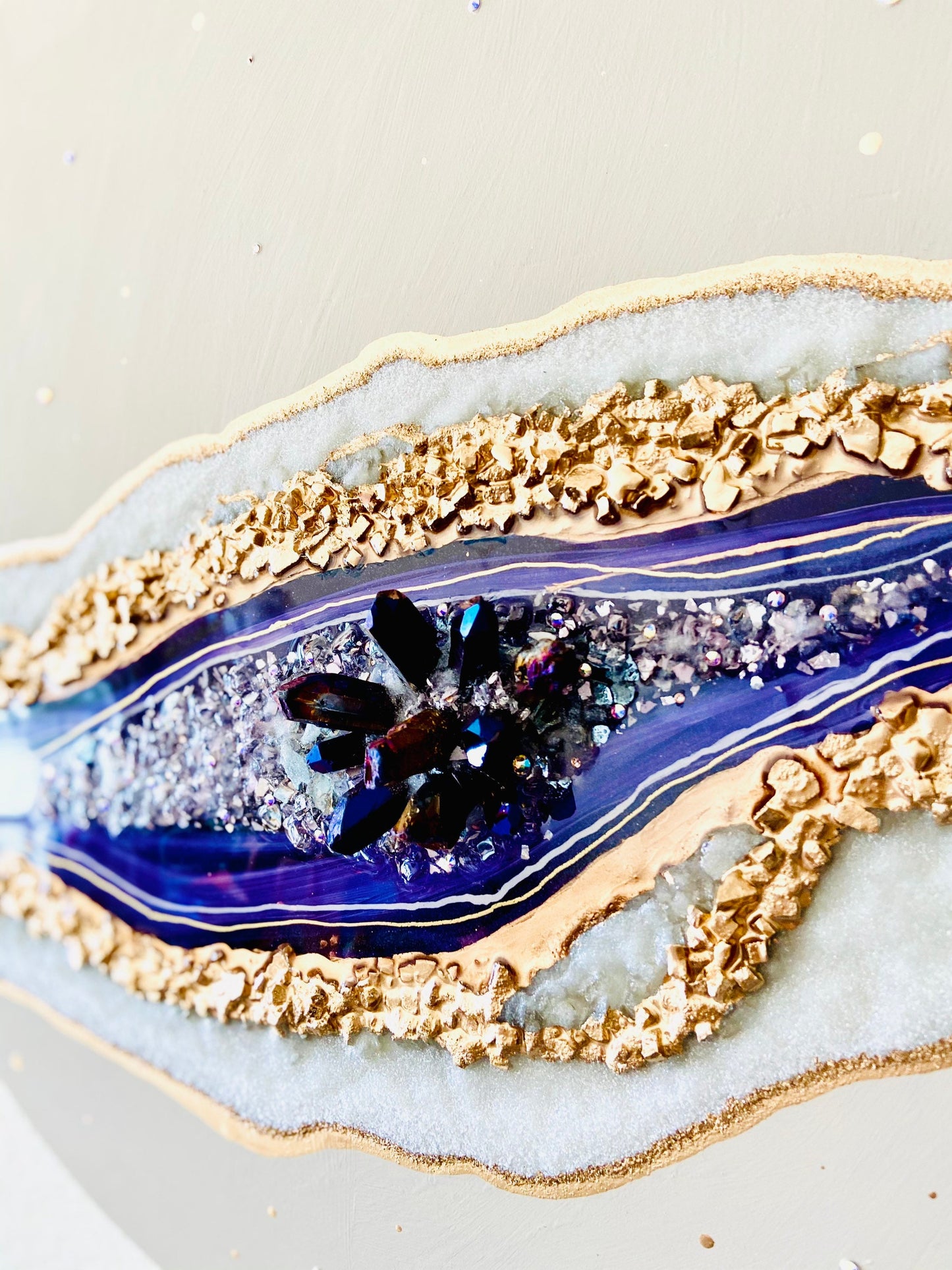 Royalty - 18” Crystal Resin Geode Painting