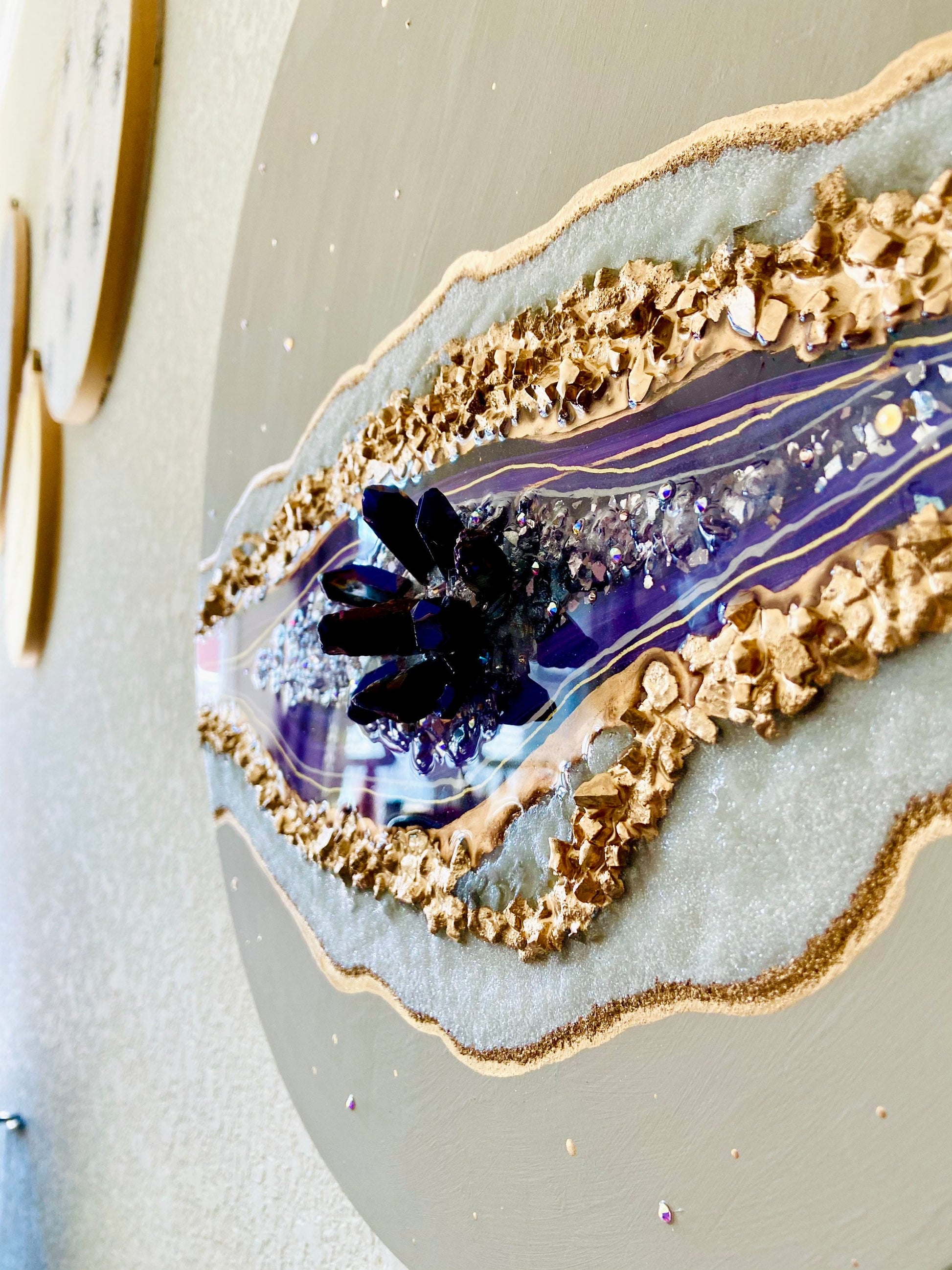 Royalty - 18” Crystal Resin Geode Painting