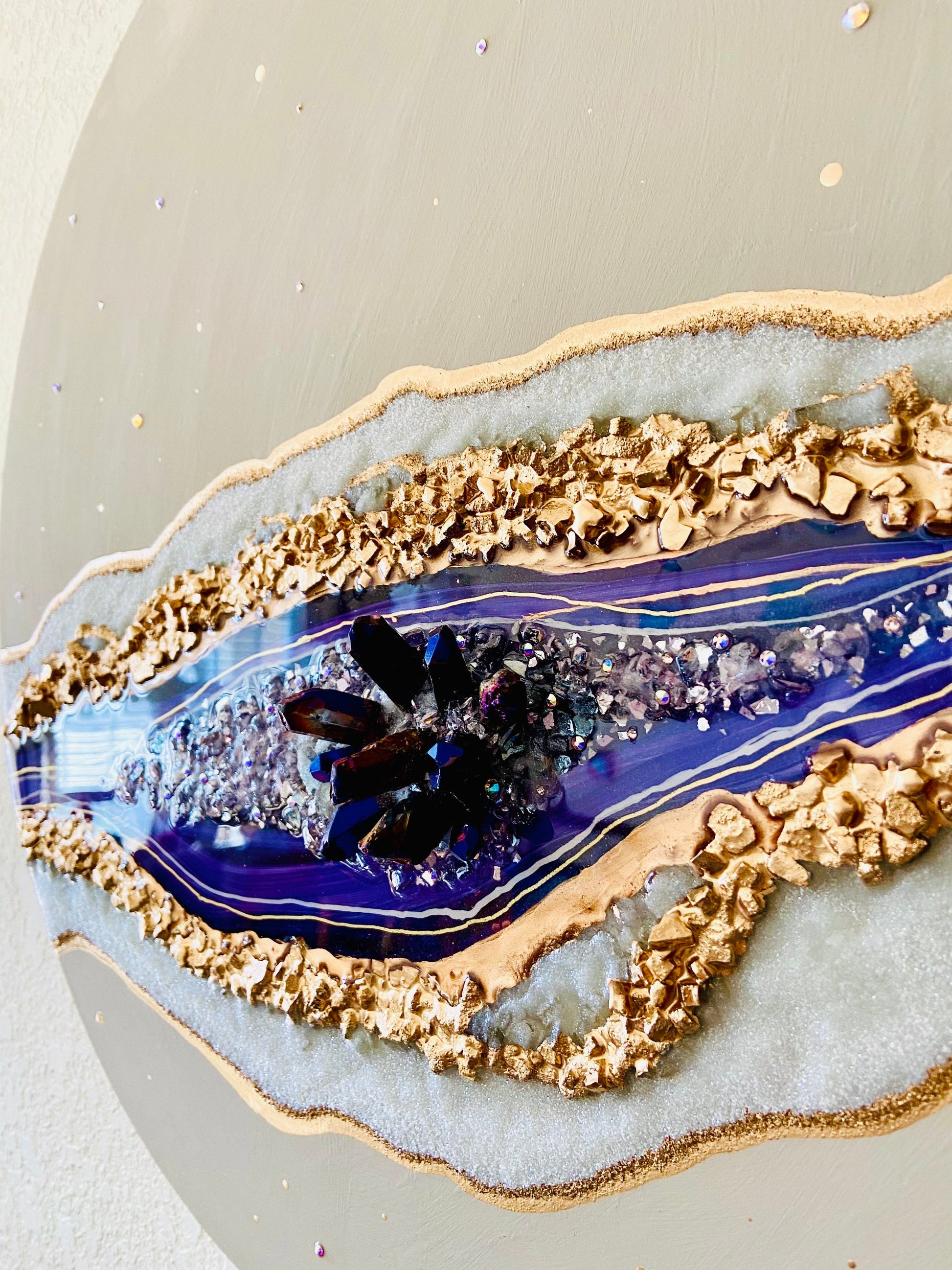 Royalty - 18” Crystal Resin Geode Painting