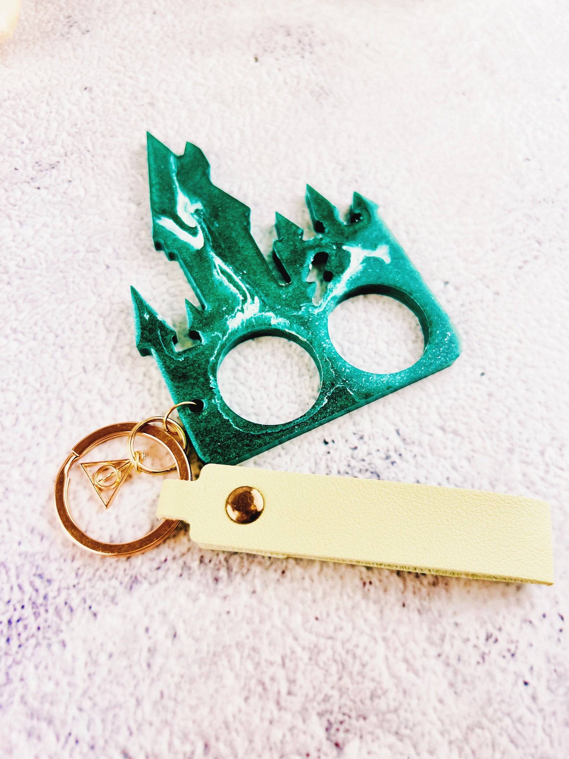 Harry Potter Inspired Hogwarts Slytherin House Self Defense Keychain