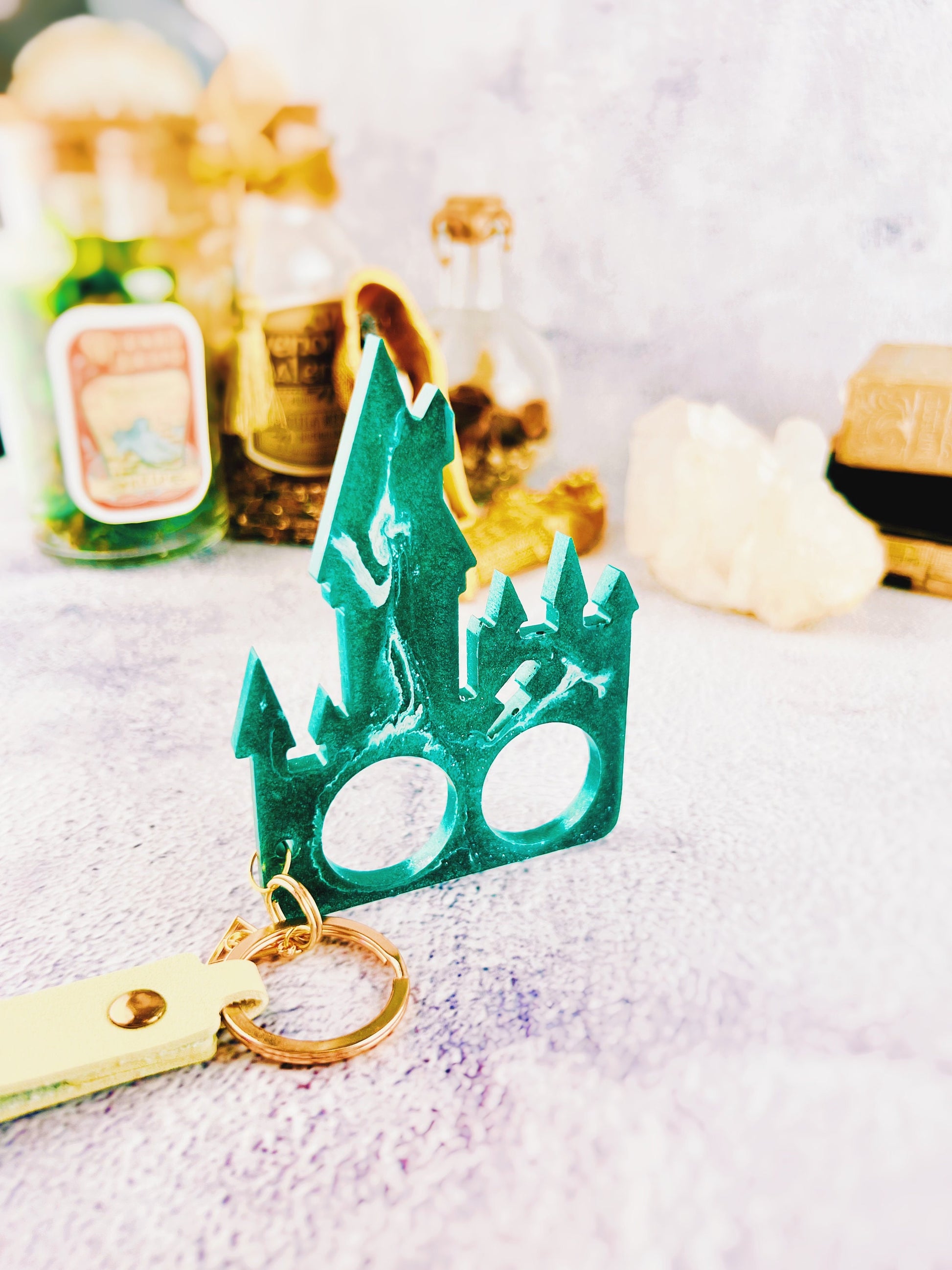 Harry Potter Inspired Hogwarts Slytherin House Self Defense Keychain