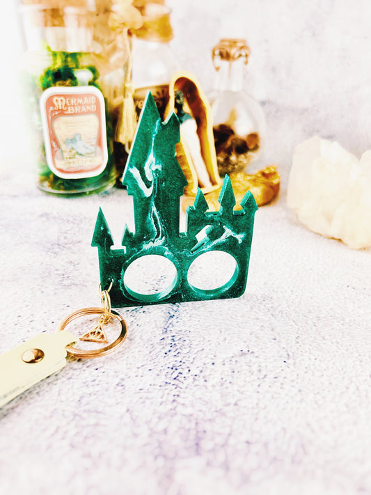 Harry Potter Inspired Hogwarts Slytherin House Self Defense Keychain